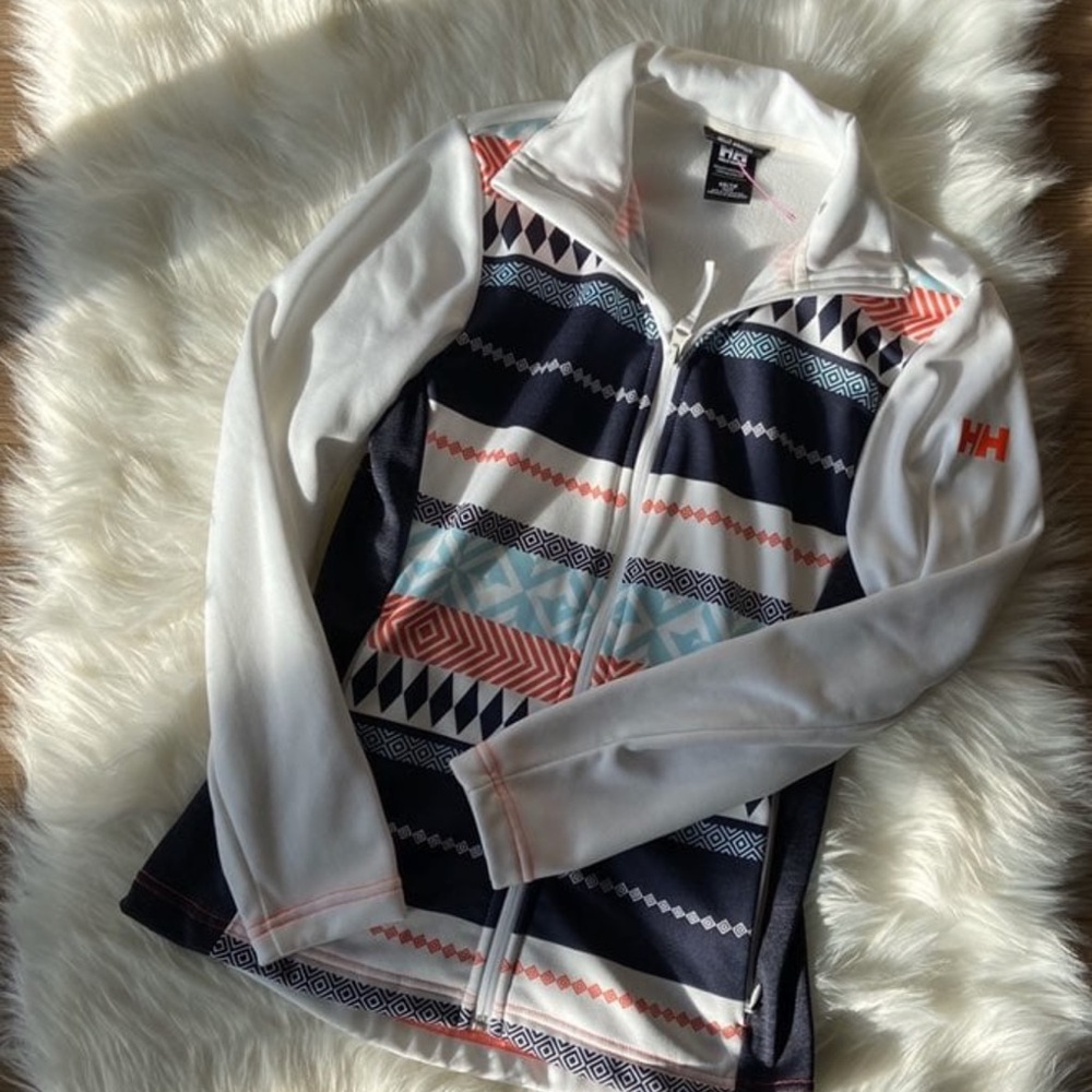 White And Multicolor Patterned Jacket - image 3